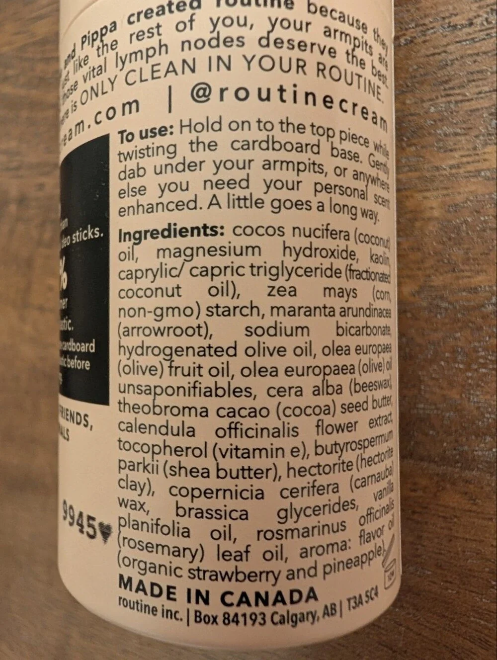 Routine Natural Beauty - Cat Lady Natural Deodorant - Cream Stick